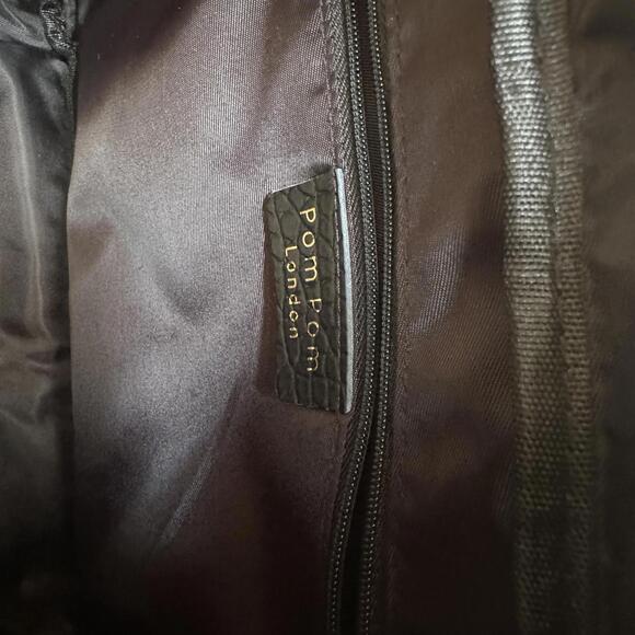 Pom Pom London City Bag Black Croc Embossed Leather Crossbody Bag Purse Gorgeous - Picture 7 of 8